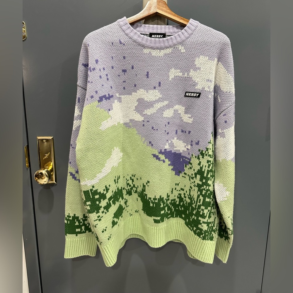 Nerdy Mountain Pixel Sweater